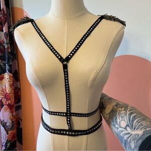 victorias secret rhinestone harness with shoulder details size xl